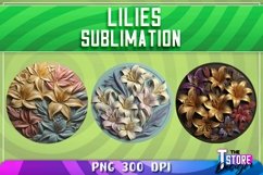 Lilies Sublimation Design|Lilies PNG Files|Flower Design Product Image 5