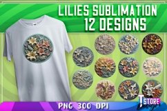 Lilies Sublimation Design|Lilies PNG Files|Flower Design Product Image 1