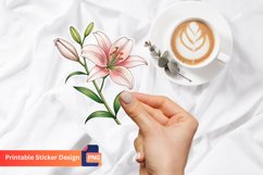 Lily Flower Sticker, Nature Sticker, Floral Wall Decor Product Image 1