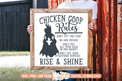 Chicken Coop Rules SVG, Wood Sign SVG, Chicken Sign Product Image 1