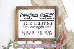 Christmas Festival SVG, Vintage Style Christmas Sign SVG Product Image 1