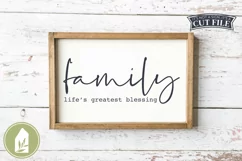 Family Life's Greatest Blessing SVG, Wood Sign SVG Product Image 1