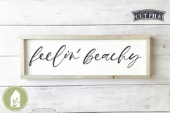 Beach House SVG, Feelin' Beachy SVG, Wood Sign, Summer SVG Product Image 1