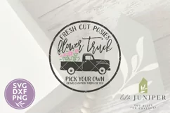 Fresh Flower Truck SVG, Round Sign SVG, Summer SVG Product Image 2