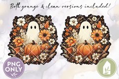 Retro Ghost Sublimation File, Halloween Pumpkin PNG Product Image 2