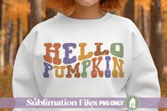 Retro Grunge Sublimation, Hello Pumpkin PNG, Fall PNG Product Image 1