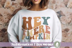 Retro Hey There Pumpkin Grunge Sublimation File Product Image 1