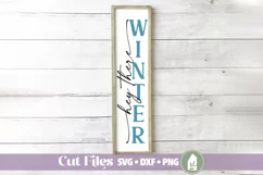 Hey There Winter, Christmas Porch Sign SVG Winter Porch Sign Product Image 1