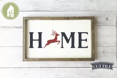 Reindeer Home SVG, Christmas Sign SVG, Reindeer SVG Product Image 1