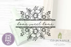 Home Sweet Home SVG, Floral SVG for Round Sign Product Image 2