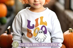 Lil Boo SVG, Kids Halloween Shirt SVG, Retro Halloween SVG Product Image 1