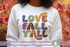 Retro Sublimation, Love Fall Y&#039;all PNG, Fall Sublimation Product Image 1