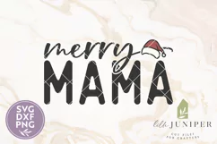 Merry Mama SVG, Santa Hat SVG, Christmas Shirt Design Product Image 2