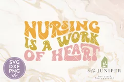 Nursing is a Work of Heart SVG, Retro Nurse Shirt Design Product Image 2