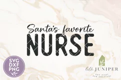 Santa's Favorite Nurse SVG, Christmas Nurse Shirt Design Product Image 2