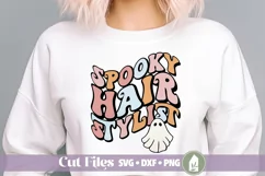 Spooky Hairstylist SVG, Retro Halloween Shirt Design Product Image 1