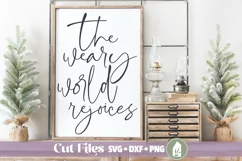 The Weary World Rejoices Christmas Sign SVG Product Image 1