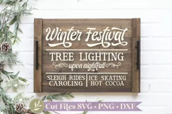 Winter Festival SVG, Vintage Style Christmas Sign SVG Product Image 1