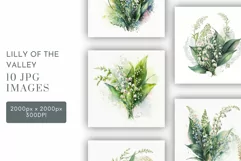 Lily of the Valley | Watercolour Clipart JPG Product Image 1