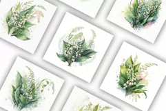 Lily of the Valley | Watercolour Clipart JPG Product Image 3