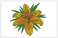 Lily embroidery file, beautiful lily machine embroidery Product Image 1