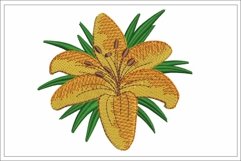 Lily embroidery file, beautiful lily machine embroidery Product Image 1