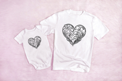 Lily Floral Flower Graphic Outline Heart Wreath Clipart PNG Product Image 3