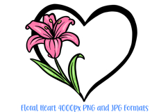 Lily Floral Heart Wreath Flower Graphic Clipart PNG Illustration