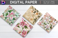 Lily Flower Digital Paper Product Image 1
