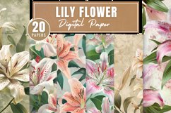 Lily Flower Digital Paper Bundle Product Image 1