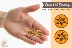Lily Flower Earrings Laser Cut SVG Product Image 1