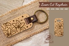 Lily Flower Laser Cut Keychain Product Image 1