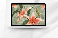 Lily Flower Digital Paper Bundle Product Image 5