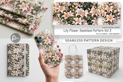 Digital Paper Lily Pattern Product Image 1