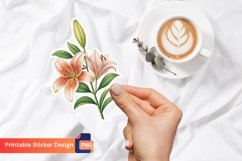 Lily Flower Sticker, Nature Sticker, Floral Wall Decor Product Image 1
