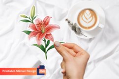 Lily Flower Sticker, Floral Sticker, Lily Blossom Art Product Image 1
