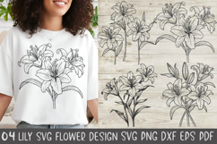 Lily Flower Svg Design, Lily Cut File Product Image 1