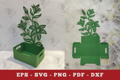 Lily Flowers Box Display Papercut SVG Product Image 1