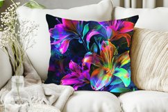 Neon Lily Flowers Digital Paper Bundle Product Image 4