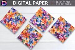 Lily Flowers Digital Paper Product Image 1