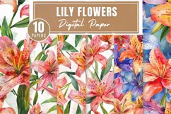 Lily Flowers Digital Paper Bundle Product Image 1