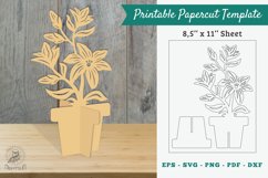 Lily Flowers Printable cut Template Product Image 1