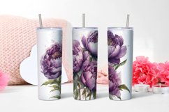 Lily peony Flowers Tumbler | Sublimation 20 oz Skinny Product Image 6
