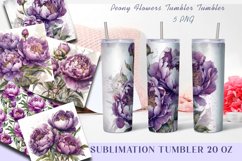 Lily peony Flowers Tumbler | Sublimation 20 oz Skinny Product Image 1