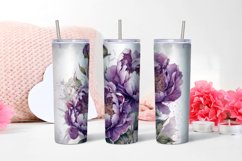 Lily peony Flowers Tumbler | Sublimation 20 oz Skinny Product Image 3