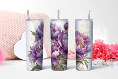 Lily peony Flowers Tumbler | Sublimation 20 oz Skinny Product Image 5