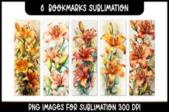 60 Beautiful Flowers Watercolor Bookmarks Sublimation Bundle Product Image 9