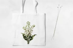Birth Month Flowers Clipart, May Lily of the Valley PNG. Product Image 3