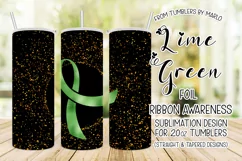 Lime Green Foil Ribbon 20oz Tumbler Sublimation Product Image 1