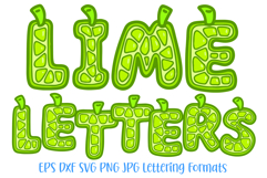 Lime Slice Fruit Alphabet Lettering Font Citrus ABC SVG PNG  by Squeeb Creative